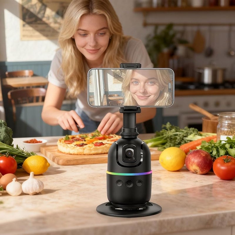 P03 Model Intelligent Face Following Phone Holder with Gesture Control and Wide Angle Lens - Image 2